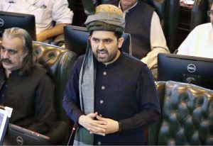 Speaker KP assembly Babar Saleem Swati announcing new elected Chief Minister KP Sohail Afridi after voting