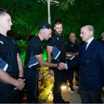 Prime Minister Muhammad Shehbaz Sharif interacts with the management and players of South African Cricket team