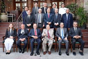 - Advocate General Punjab, Amjad Pervez, in a group photograph during a reception hosted in honor of the Advocate Generals who served from 1980 to 2025. On this occasion, former Justices of the Supreme Court Mr. Sheikh Riaz Ahmad, Mr. Khalil ur Rehman Ramday, and former Chief Justice of Pakistan Mr. Tassadaq Hussain Jilani, as well as sitting Justice of the Lahore High Court Mr. Shahid Karim and Ms. Asma Hamid, participated in the session held at the Advocate General Punjab Office.