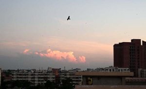 An attractive view of clouds turning golden during sunset in the Provincial Capital.