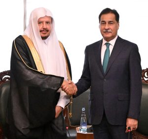- Speaker National Assembly Sardar Ayaz Sadiq receiving Chairman of Shura Council of the Kingdom of Saudi Arabia Dr. Abdullah bin Mohammed bin Ibrahim Al-Sheikh on his arrival at Parliament House.