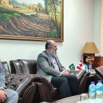 Canadian High Commissioner Tarik Ali Khan calls on Federal Minister for Commerce Jam Kamal Khan to discuss enhancing bilateral trade, investment cooperation and participation in upcoming sector-specific expos.