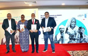 Managing Director of the United Nations Better Than Cash Alliance, Nshuti Mbabazi, addresses the launch ceremony of the report “Merchant Payments on Raast: Responsible Pricing for Impact and Inclusion” at a local hotel.