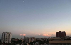 An attractive view of clouds turning golden during sunset in the Provincial Capital.