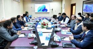 Federal Minister for Kashmir Affairs, GB & SAFRON Engr Amir Muqam chairing a meeting of nominated members of Monitoring and Implementation Committee.