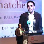 Chairman of Pakistan People’s Party (PPP) Bilawal Bhutto Zardari addressing the Dedication Ceremony of Book titled 'The Smile Snatchers' by PPP leader Main Raza Rabbani at Arts Council of Pakistan