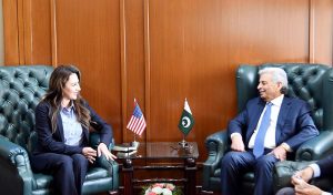 Federal Minister for National Food Security and Research Rana Tanveer Hussain meeting with Acting U.S. Ambassador to Pakistan Natalie A. Baker to discuss enhanced Pak-U.S. agricultural cooperation