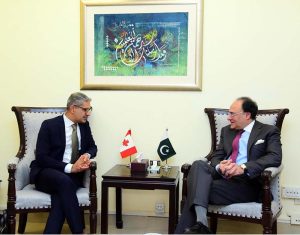 H.E. Mr. Tarik Ali Khan, the new High Commissioner of Canada to Pakistan, called on Federal Minister for Finance and Revenue Senator Muhammad Aurangzeb at the Finance Division