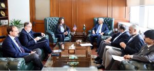 Federal Minister for National Food Security and Research Rana Tanveer Hussain meeting with Acting U.S. Ambassador to Pakistan Natalie A. Baker to discuss enhanced Pak-U.S. agricultural cooperation