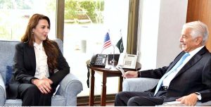 Chargé d'Affaires of USA Embassy, Ms. Natalie Baker called on Minister for Defence Khawaja Muhammad Asif.