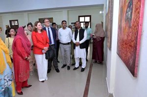 Consul General of the Republic of Turkey, Honorable Mehmet Eyman Şimşek, is Inaugurating fine Art Exhibition at Govt College Women University Sialkot (GCWUS).