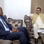 James Robert OKOTH, Office Incharge Food and Agriculture Organization of the United Nations, Pakistan meeting with Managing Director Associated Press of Pakistan (APP) Muhammad Asim Khichi at APP Headquarters.