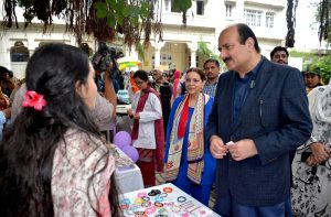 Chairman Prime Minister’s Youth Programme, Rana Mashhood Ahmad Khan addressing the Climate Conference organized by Bargad Society for Human Resource Development in collaboration with the Forum for Dignity Initiatives (FDI) at Lahore College for Women University.