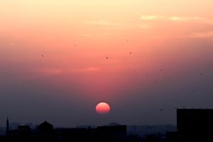 An attractive view of sunset in the Provincial Capital City