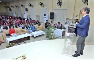 Consul General of the Republic of Turkey, Honorable Mehmet Eyman Şimşek, is Inaugurating fine Art Exhibition at Govt College Women University Sialkot (GCWUS).