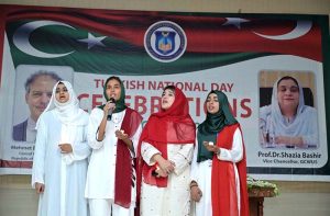 Consul General of the Republic of Turkey, Honorable Mehmet Eyman Şimşek, is Inaugurating fine Art Exhibition at Govt College Women University Sialkot (GCWUS).