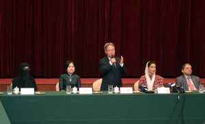 Chinese Ambassador to Pakistan, Jiang Zaidong addresses the “A Shared Beaming Moon, All United Hearts and Hands” Mid-Autumn Festival celebration, hosted by the Chinese Embassy. The event was attended by children who have undergone heart surgeries along with their parents, officials from the Pakistan Institute of Cardiology, Vice President Pan Xiangbin of Fuwai Hospital (via video link).