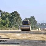 A view of construction work of 10th Avenue underway during development work in Federal Capital