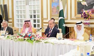 Prime Minister Muhammad Shehbaz Sharif addresses a banquet arranged in honor of the Saudi Delegation led by Chairman Saudi Pakistan Joint Business Council H.R.H. Prince Mansoor Bin Muhammad Bin Saad Al Saud.