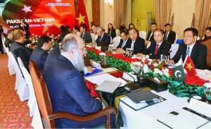Federal Minister for Commerce Jam Kamal Khan and Vietnam’s Minister of Industry and Trade, Nguyễn Hồng Diên in a bilateral meeting, to discuss strengthening cooperation in trade, investment, and tourism, and to formally launch negotiations on the Pakistan–Vietnam Preferential Trade Agreement (PTA)