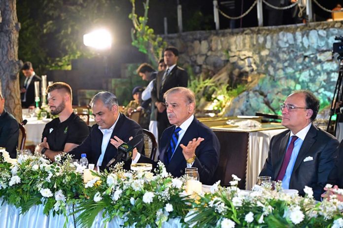 Prime Minister Muhammad Shehbaz Sharif addresses the managements and players of Pakistan and South African Cricket team