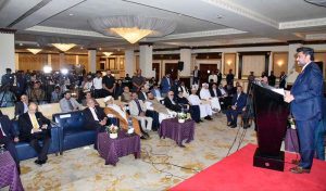 Governor Sindh Kamran Khan Tessori addresses the awards ceremony of the Rice Exporters Association of Pakistan (REAP) at local hotel