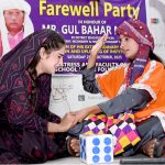 Students of Govt Girls Little Folks Higher Secondary School performing in a tableau during Farewell Party in Honour Ex-District Education Officer (ES&HS) Gul Bahar Magsi at Begum Nusrat Bhutto Hall Jinnah Bagh