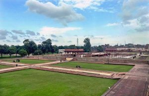 A serene view of the historic Shalamar Garden, reflecting the timeless Mughal architecture after a fresh spell of rain.