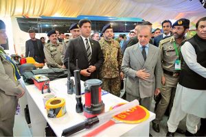 Prime Minister Muhammad Shehbaz Sharif visits the exhibition at the Regional Transport Ministers' Conference