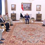 Field Marshal Syed Asim Munir, NI (M), HJ, Chief of Army Staff (COAS), calls on His Excellency Abdel Fattah el‑Sisi, President of the Arab Republic of Egypt, at the Al-Ittihadiya Presidential Palace
