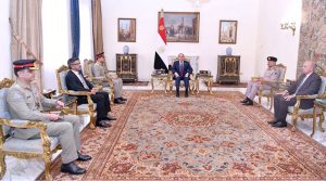 Field Marshal Syed Asim Munir, NI (M), HJ, Chief of Army Staff (COAS), calls on His Excellency Abdel Fattah el‑Sisi, President of the Arab Republic of Egypt, at the Al-Ittihadiya Presidential Palace