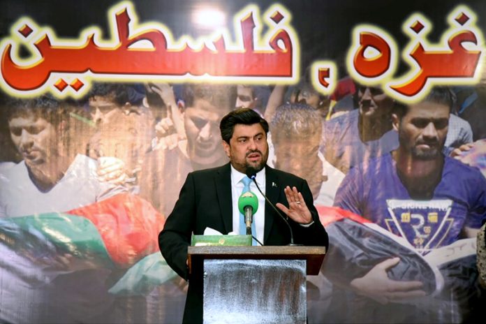Governor Sindh Kamran Khan Tessori addressing Press Conference at Governor House