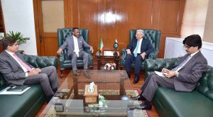 Federal Minister for National Food Security and Research, Rana Tanveer Hussain, in a meeting with Ambassador of Ethiopia, Dr. Jemal Beker Abdula, to discuss enhancing agricultural cooperation between Pakistan and Ethiopia.