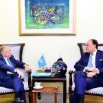 UN Secretary-General’s Special Envoy for Road Safety, Mr. Jean Todt, calls on Federal Minister for Finance and Revenue Senator Muhammad Aurangzeb at the Ministry of Finance