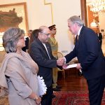 Ambassador-designate of the Kingdom of the Netherlands, Mr. Robert-Jan Siegert, presenting his credentials to President Asif Ali Zardari at Aiwan-e-Sadr
