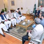 A delegation of Parliamentarians and Political leaders from Khyber Pakhtunkhwa call on Prime Minister Muhammad Shehbaz Sharif