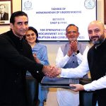 PPRA and DAGP join hands to strengthen transparency and accountability in public procurement. Sheikh Afzaal Raza, Project Director e-PADS, and Mian Iftikhar Ud Din, Director SSA DAGP, sign the MoU in the presence of Mr. Hasnat Ahmed Qureshi, Managing Director PPRA, Ms. Fizza Pervez Afzaal, Deputy Auditor General SSA, and Mr. Irum Anjum Khan, Additional Auditor General (HQs)
