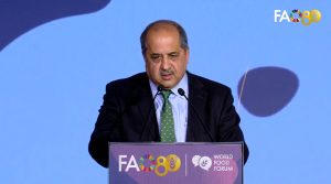 Advisor to the Prime Minister, Dr. Syed Tauqir Hussain Shah, speaking at the Rome Water Dialogue, convened by the Food and Agriculture Organization (FAO)