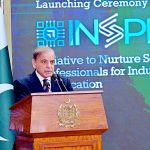 Prime Minister Muhammad Shehbaz Sharif addresses the launching ceremony of Inspire, an Initiative by Ministry of Information Technology to nurture Semiconductor professionals for industry research and education.