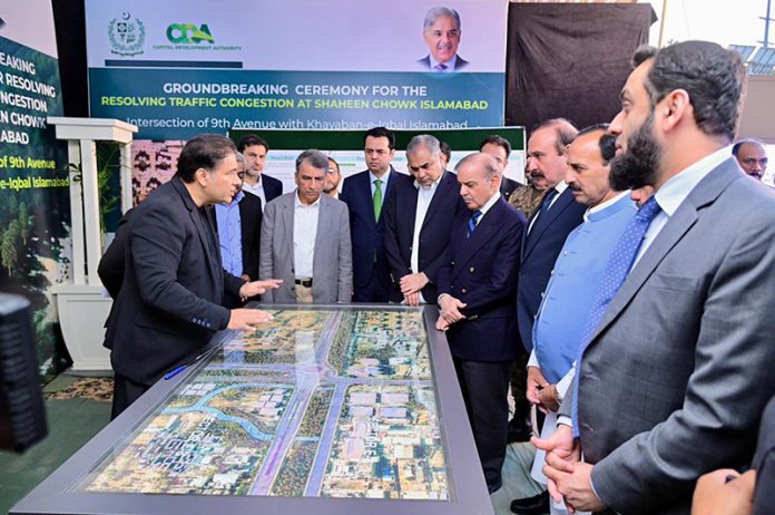 Prime Minister Muhammad Shehbaz Sharif receives briefing regarding the construction of Shaheen Chowk Interchange Prime Minister Muhammad Shehbaz Sharif receives briefing regarding the construction of Shaheen Chowk Interchange
