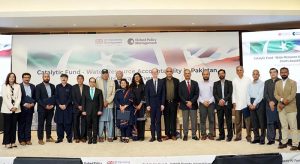 Grantees of the Catalytic Fund for Water Resources Accountability in Pakistan with government, FCDO, and OPM representatives.