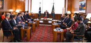 Speaker National Assembly Sardar Ayaz Sadiq in a meeting with Parliamentary delegation of European Parliamentary Committee on Development led by Ambassador of European Delegation Mr. Raimundas karoblis at Parliament House.