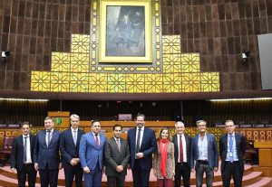 Speaker National Assembly Sardar Ayaz Sadiq in a meeting with Parliamentary delegation of European Parliamentary Committee on Development led by Ambassador of European Delegation Mr. Raimundas karoblis at Parliament House.