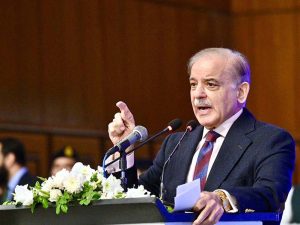 Prime Minister Muhammad Shehbaz Sharif addresses the launching ceremony of Prime Minister's Youth Laptop Scheme 2025.