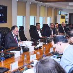 Federal Minister for Finance and Revenue, Senator Muhammad Aurangzeb chairing a meeting of the Economic Coordination Committee (ECC) of the Cabinet held at Finance Division