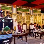Sindh Chief Minister Syed Murad Ali Shah addresses a Mehfil-e-Milad organized by the Sindh Secretariat Employees Non-Gazette Welfare Association (SENWA) at the New Secretariat