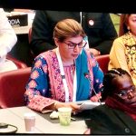 Senator Samina Mumtaz Zehri, Chairperson Of Senate Functional Committee On Human Rights addressing during the Forum Of Women Parliamentarians' panel discussion on Transforming Leadership: overcoming new Challenges To Gender Equality at 151st Inter-Parliamentary Union Assembly (IPU)