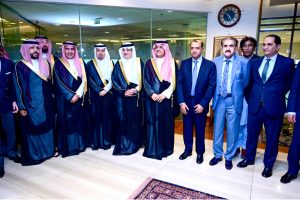 A high level Saudi delegation led by His Highness Prince Mansour Bin Muhammad Al-Saud, Chairman of the Saudi-Pak Joint Business Council (SPJBC) arrives in Pakistan.