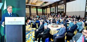 Prime Minister of Pakistan Muhammad Shehbaz Sharif addresses Pakistan-Malaysia Business and Investment Conference.