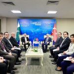 Federal Minister for Commerce Jam Kamal Khan meeting with Türkiye's Minister of Trade, Prof. Dr. Ömer Bolat, on the sidelines of the 41st Session of COMCEC. Both sides reaffirmed their commitment to enhancing bilateral trade and economic cooperation between Pakistan and Türkiye